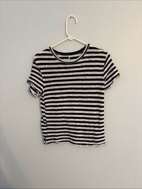 We The Free Black and White Striped Tee